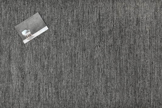 Alfombra de Algodón Gris con Borde Negro