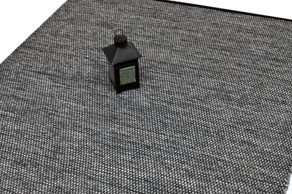 Alfombra de Algodón Gris con Borde Negro