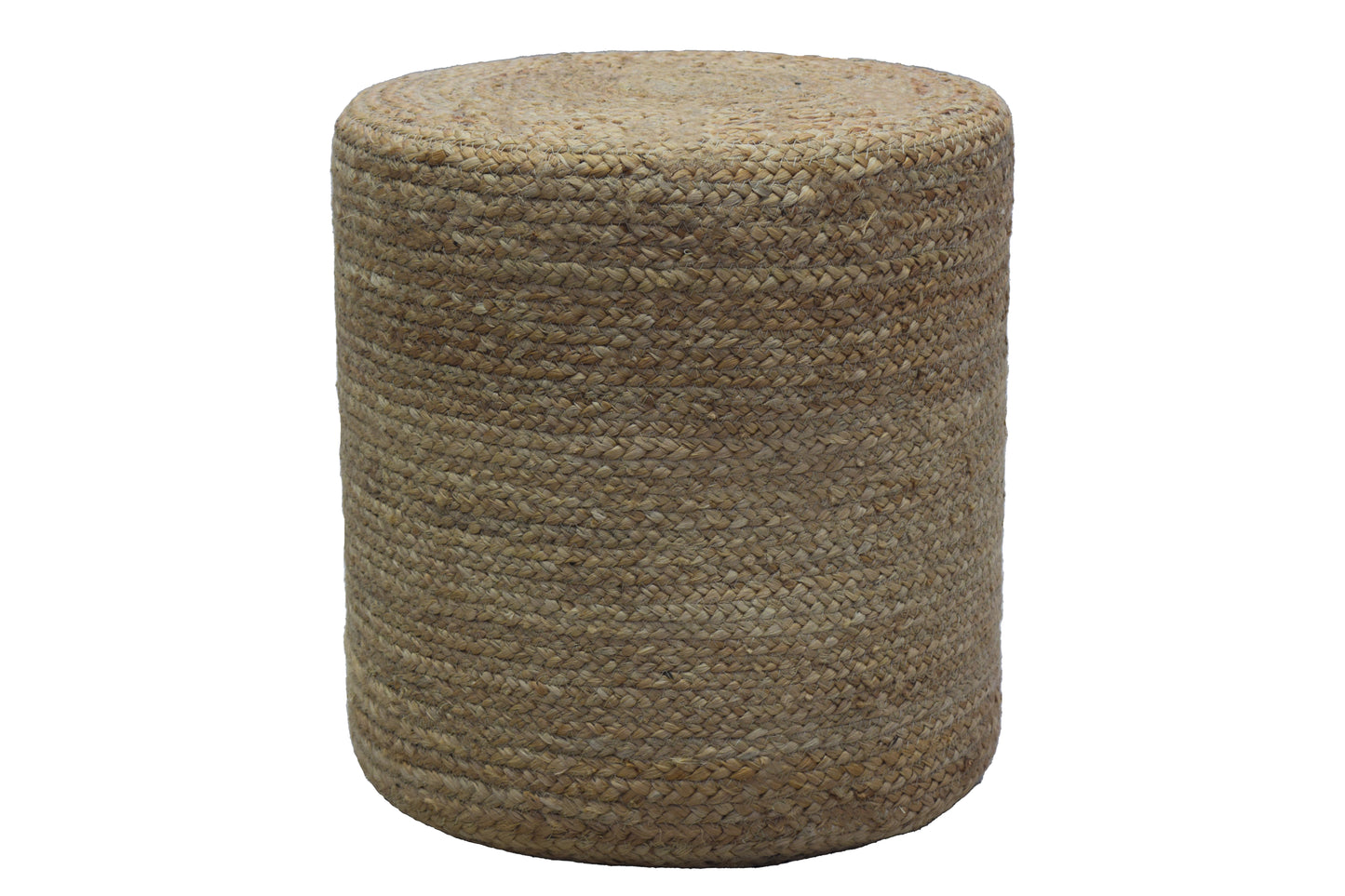 Puff Redondo de Yute Natural Tejido a Mano