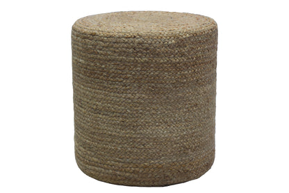 Puff Redondo de Yute Natural Tejido a Mano