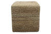 Hand-Braided Natural Jute Square Pouf