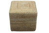 Puf cuadrado de yute IC12606 natural tejido a mano