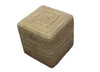 Hand-Braided Natural Jute Square Pouf