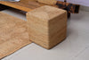 Hand-Braided Natural Jute Square Pouf