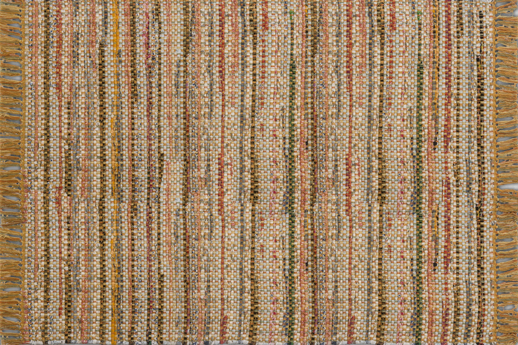 Alfombra Chindi Estampada Amarilla con Flecos