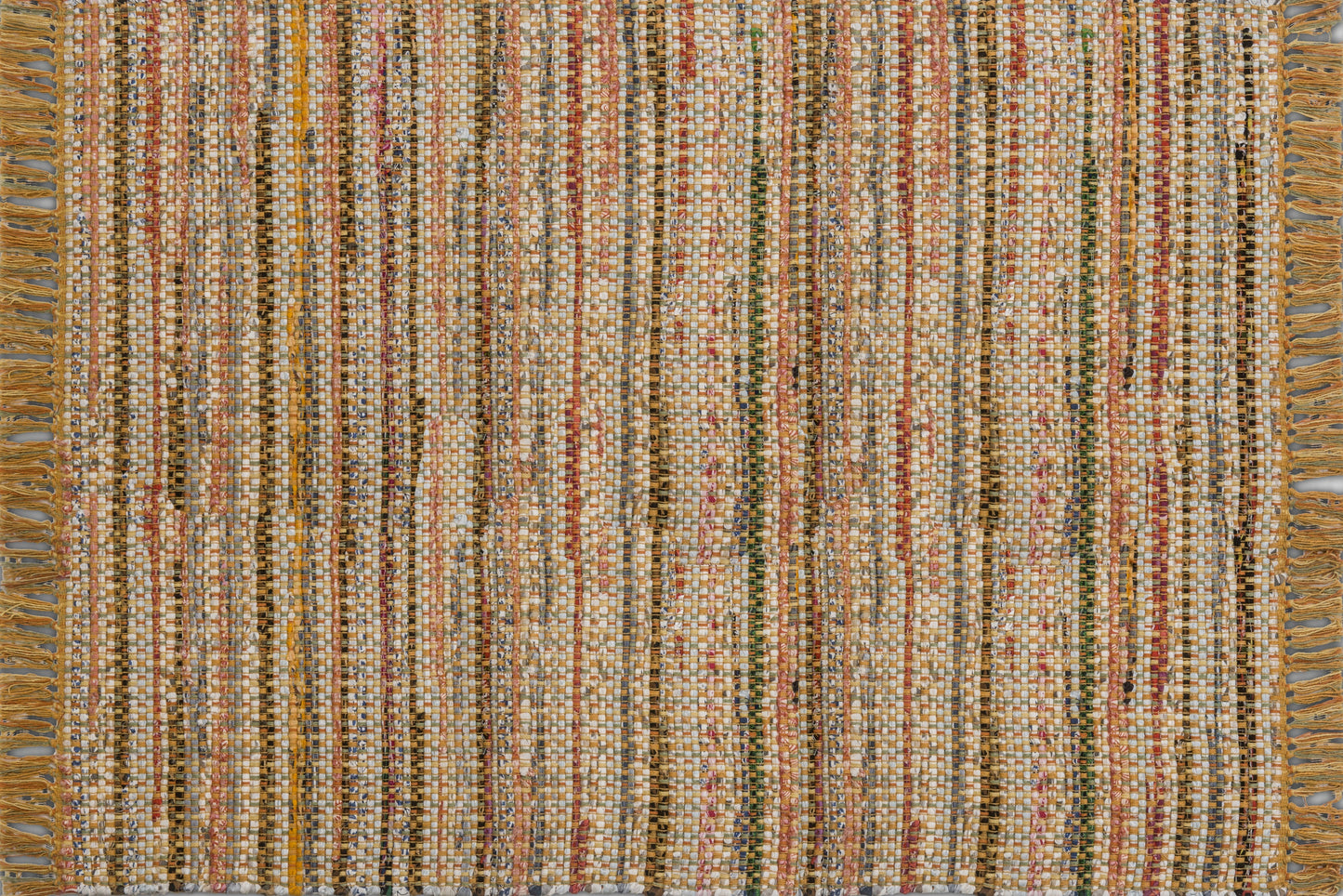 Alfombra Chindi Estampada Amarilla con Flecos