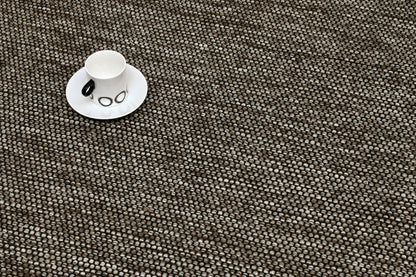 Alfombra de Algodón Marrón con Borde Negro