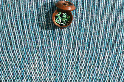 Alfombra de Algodón Turquesa con Borde Negro