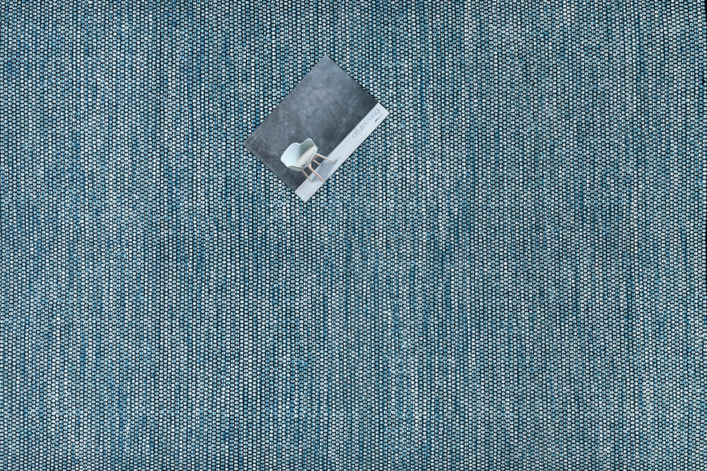 Alfombra de Algodón Turquesa con Borde Negro