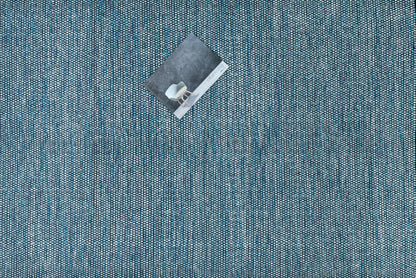 Alfombra de Algodón Turquesa con Borde Negro