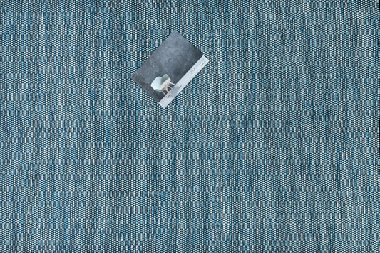 Alfombra de Algodón Turquesa con Borde Negro