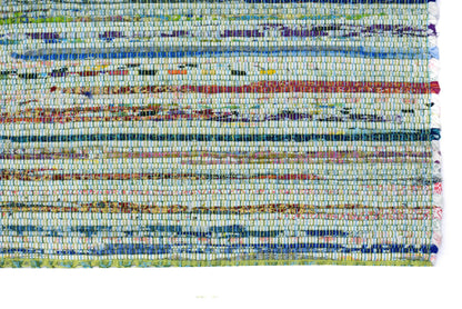 Alfombra Chindi Estampada Verde con Borde