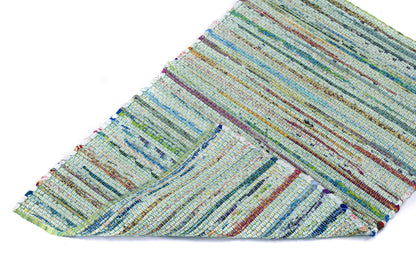 Alfombra Chindi Estampada Verde con Borde