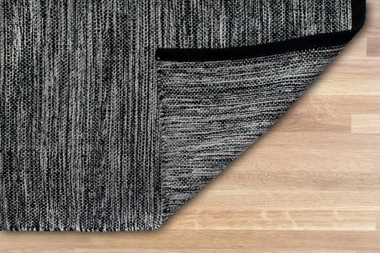 Alfombra Chindi Lisa Con Borde IC14464 Negro/Blanco