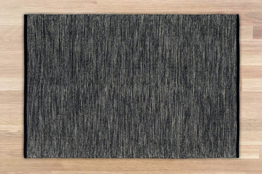 Alfombra Chindi Lisa Con Borde IC14464 Negro/Blanco