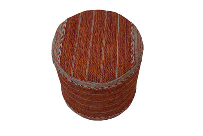 Puff de Algodón Kilim Tejido a Mano – Encanto Naranja