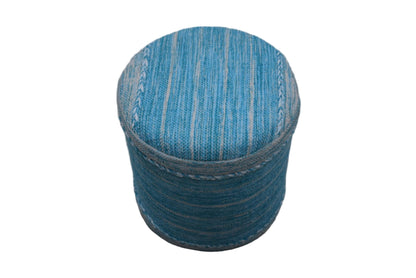 Puf kilim IC14488 azul tejido a mano