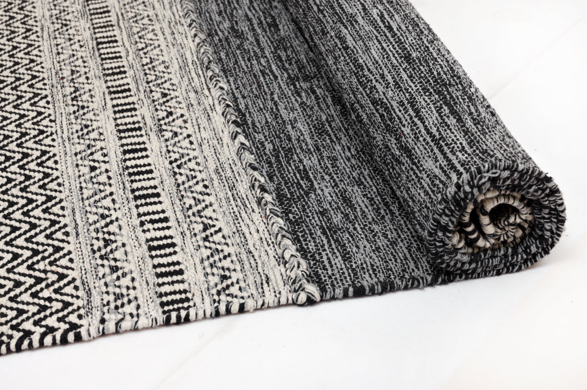 Alfombra kilim IC14491 gris y plateado - vista 5