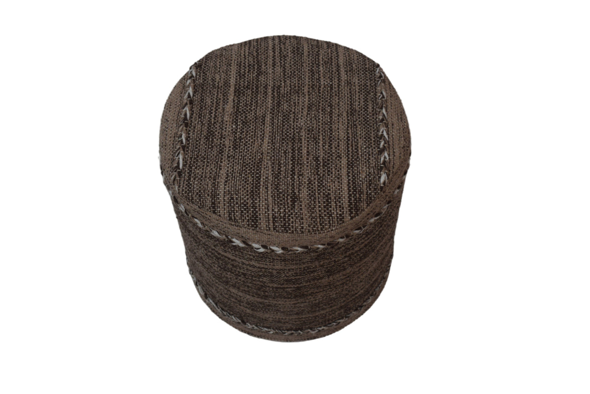 Puf kilim IC14492 marrón y beige tejido a mano