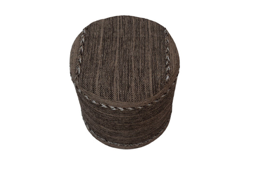 Puf kilim IC14492 marrón y beige tejido a mano