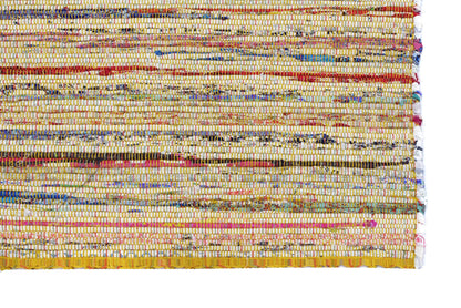 Alfombra Chindi Estampada Amarilla con Borde