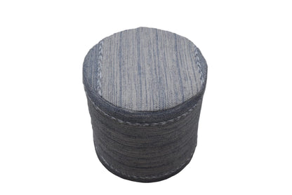 Puf Kilim de Algodón Hecho a Mano – Gris Claro