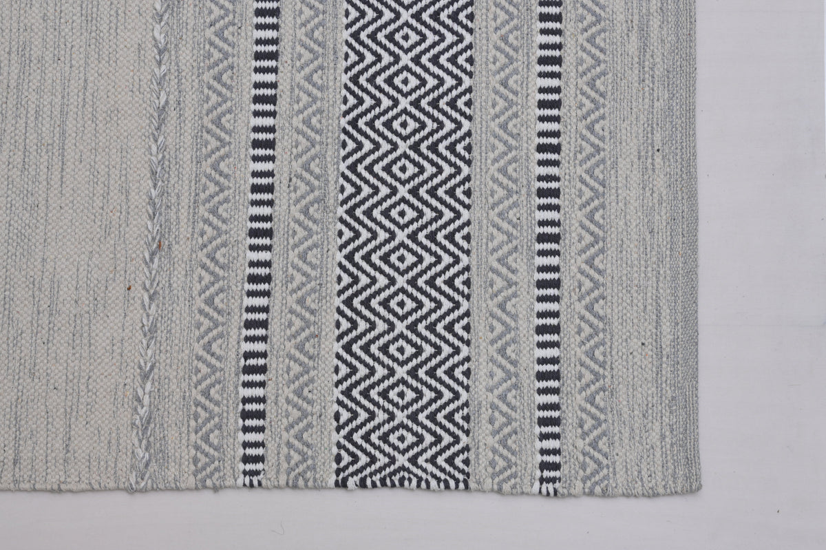 Alfombra kilim IC14540 gris y plateado - vista 3