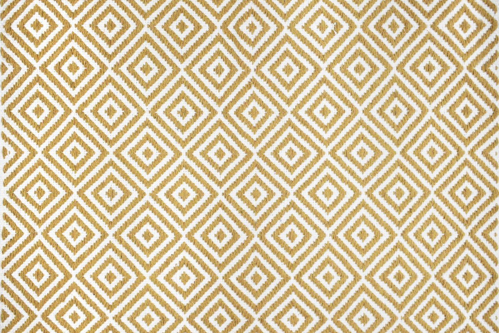 Alfombra de Algodón con Patrón de Diamante Borde Acabado IC14648 Amarillo/Dorado