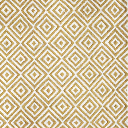Alfombra de Algodón con Patrón de Diamante Borde Acabado IC14648 Amarillo/Dorado
