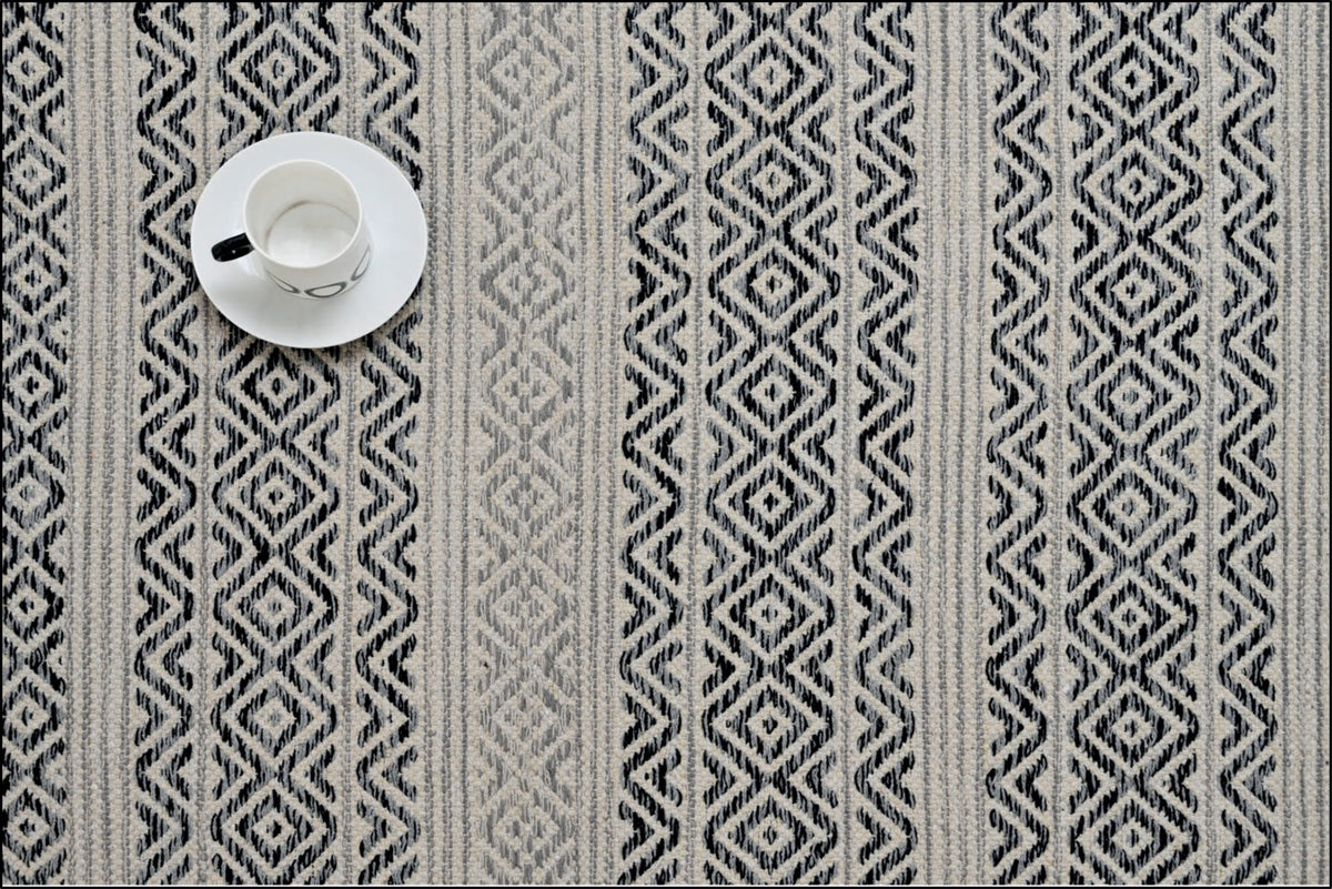 Alfombra kilim IC15033 gris y plateado - vista 2