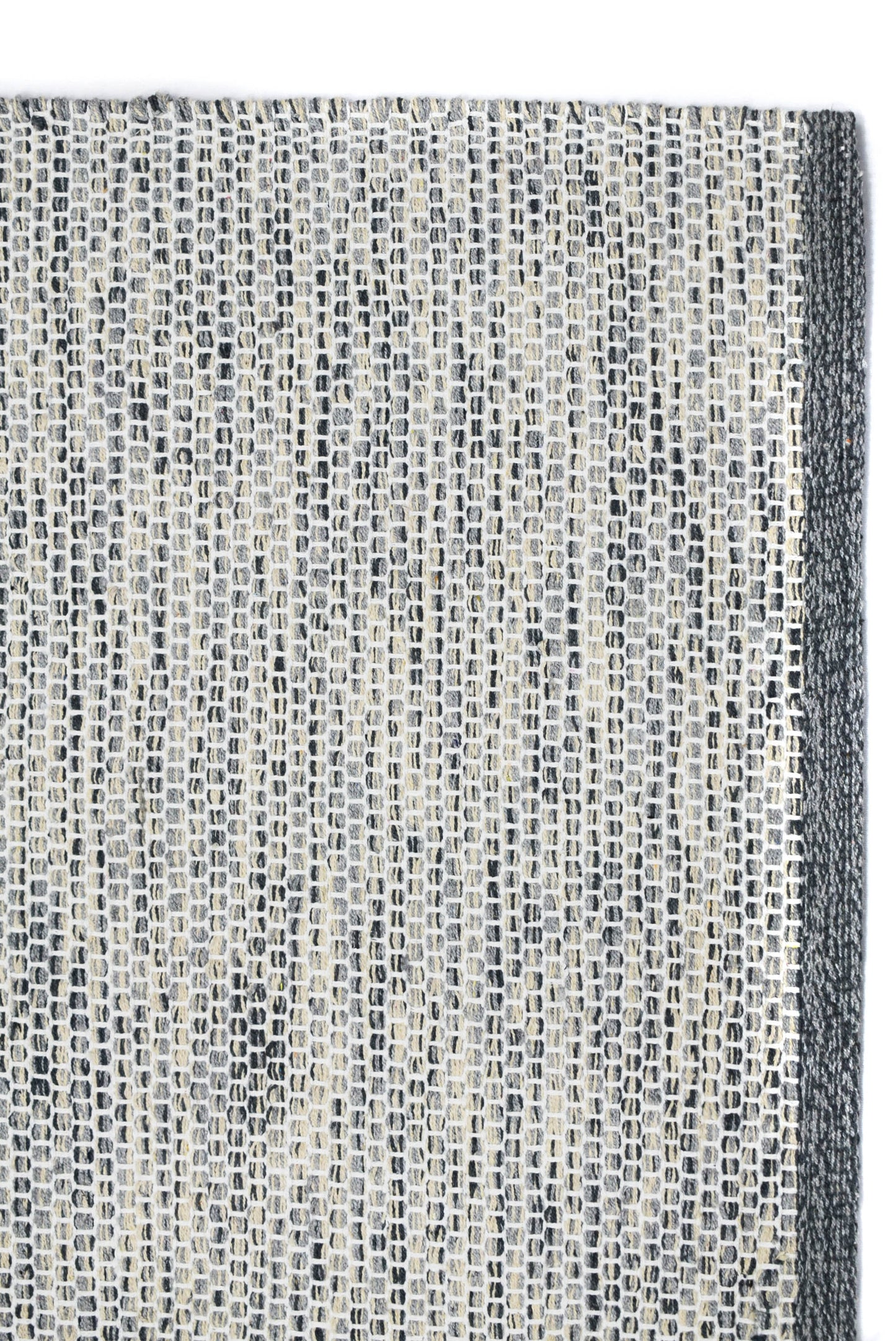 Alfombra de Algodón Plateada con Borde Carbón