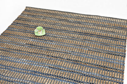 Alfombra de Denim y Yute Sarkanda – Borde Acabado