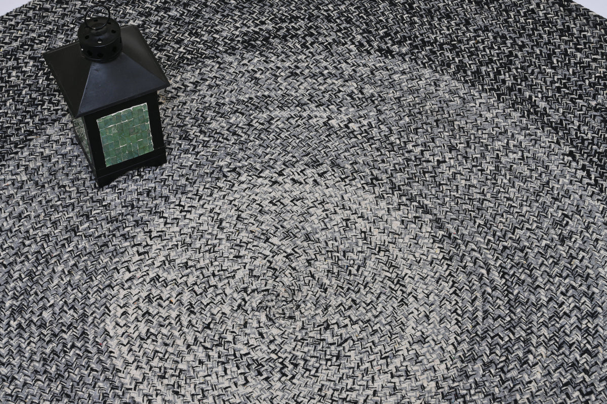Alfombra Redonda de Algodón IC16122 Negro/Blanco