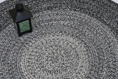 Alfombra Redonda de Algodón IC16122 Negro/Blanco