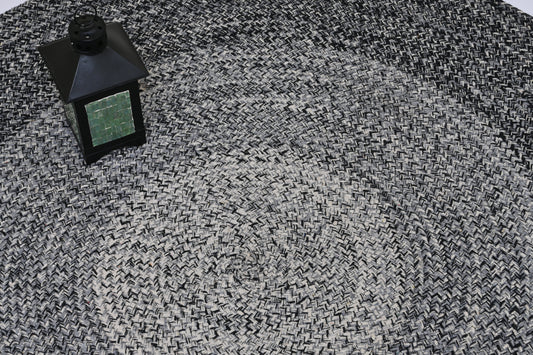 Alfombra Redonda de Algodón IC16122 Negro/Blanco