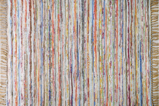 Alfombra Chindi Estampada Multicolor con Borde