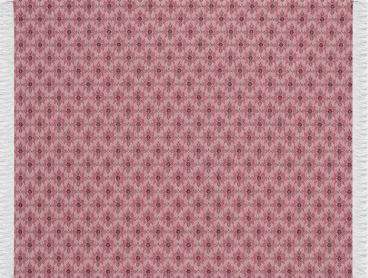 Alfombra Dhurrie de algodón estampada IC17069 Rojo