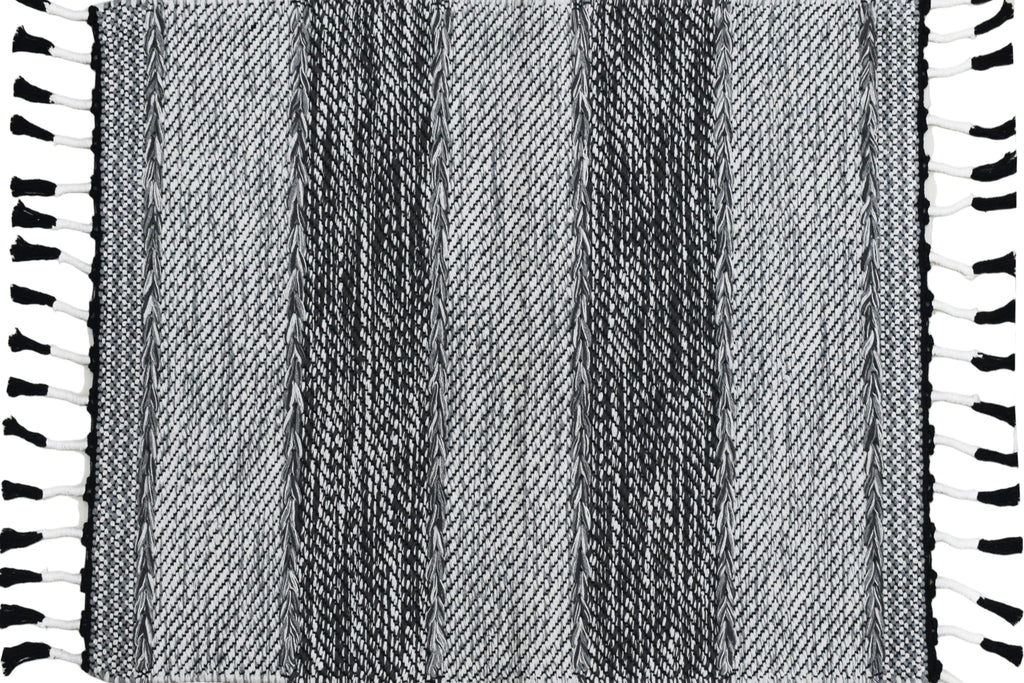 Durry de algodón – con borde rematado y flecos