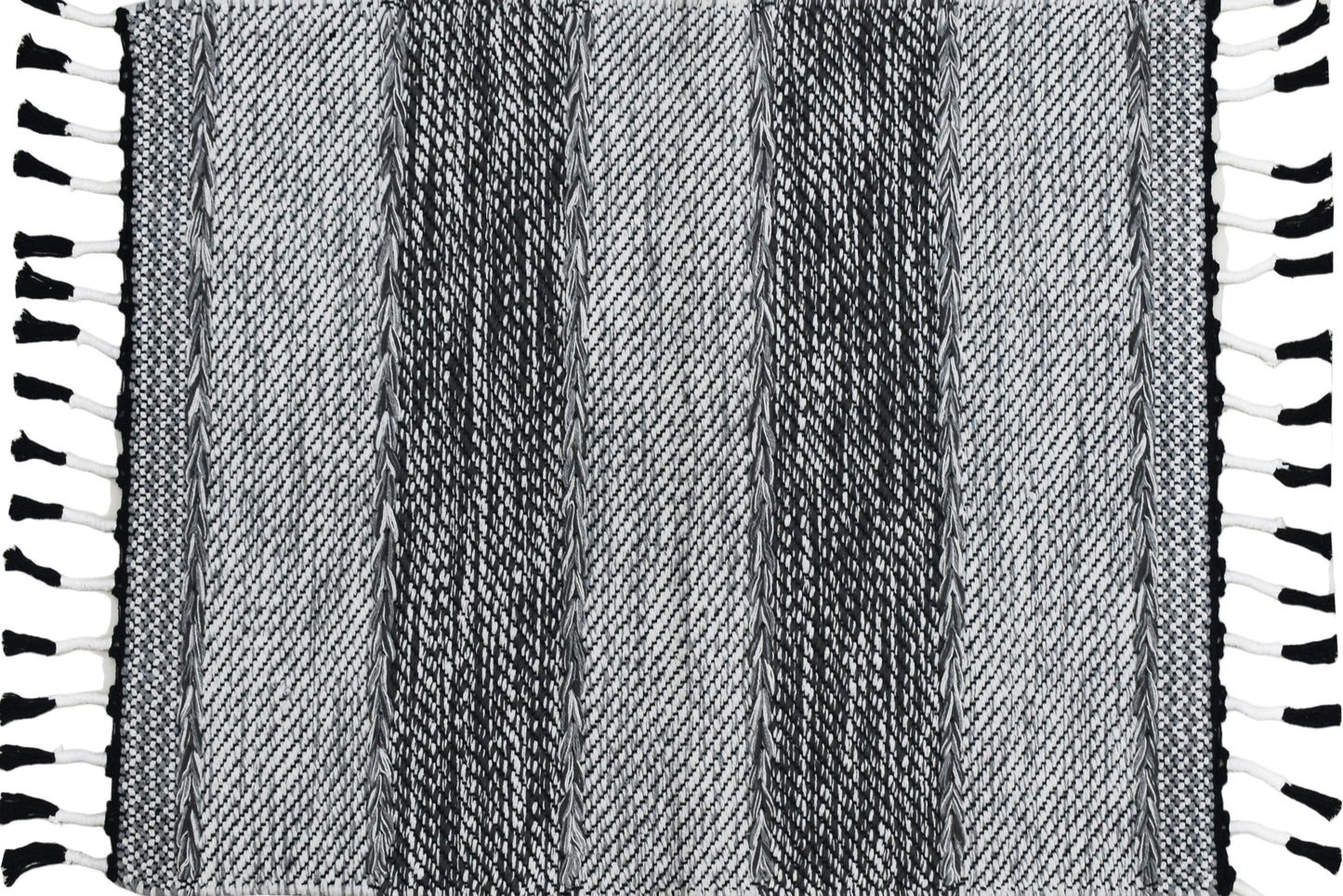 Durry de algodón – con borde rematado y flecos