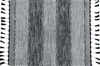 Durry de algodón – con borde rematado y flecos