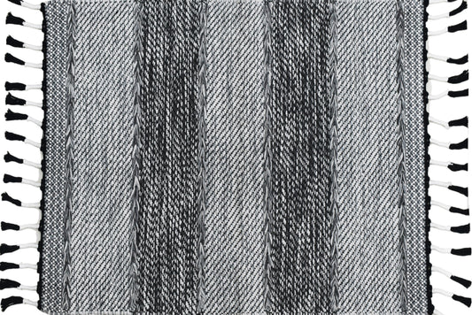 Durry de algodón – con borde rematado y flecos