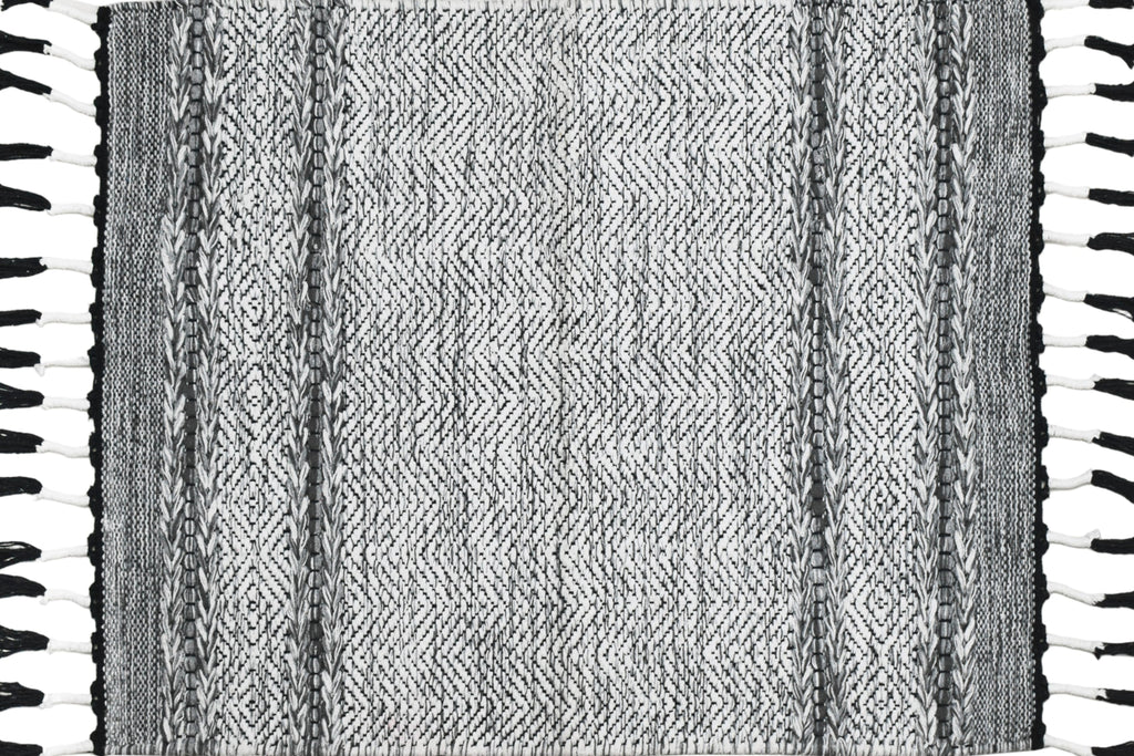 Alfombra Dhurrie de Algodón – Borde con Borlas