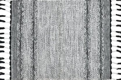 Alfombra Dhurrie de Algodón – Borde con Borlas