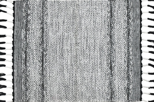 Alfombra Dhurrie de Algodón – Borde con Borlas