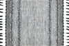 Alfombra Dhurrie de Algodón Con Borde y Flecos IC17486 Grises/Plateado
