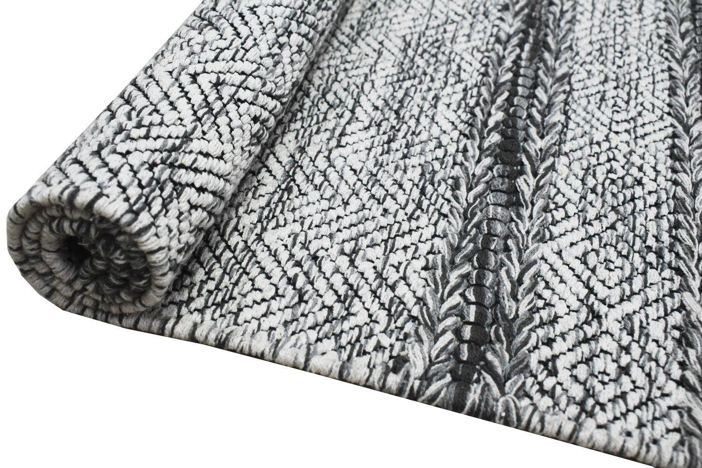 Alfombra Dhurrie de Algodón – Borde con Borlas