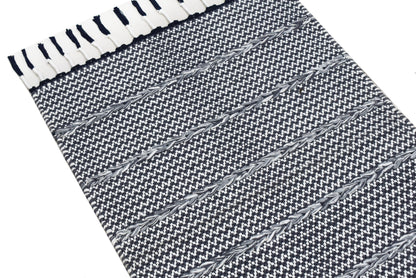 Alfombra Dhurrie de Algodón – Con Borde y Flecos