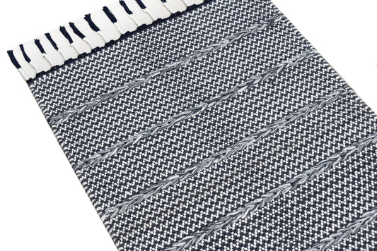 Alfombra Dhurrie de Algodón – Con Borde y Flecos