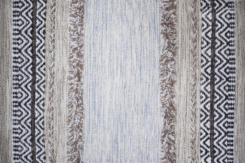 Alfombra kilim shaggy IC17710 gris y plateado - vista 1