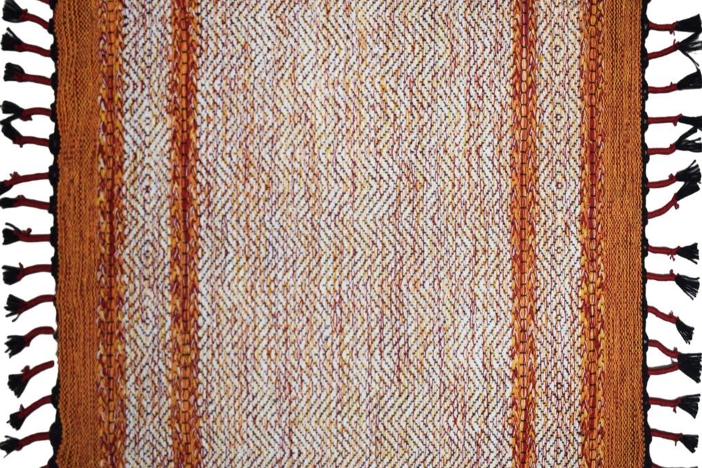 Alfombra Dhurrie de Algodón – Con Borde y Flecos